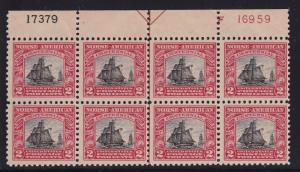 620 VF TOP Plate block OG never hinged nice color cv $ 275 ! see pic !
