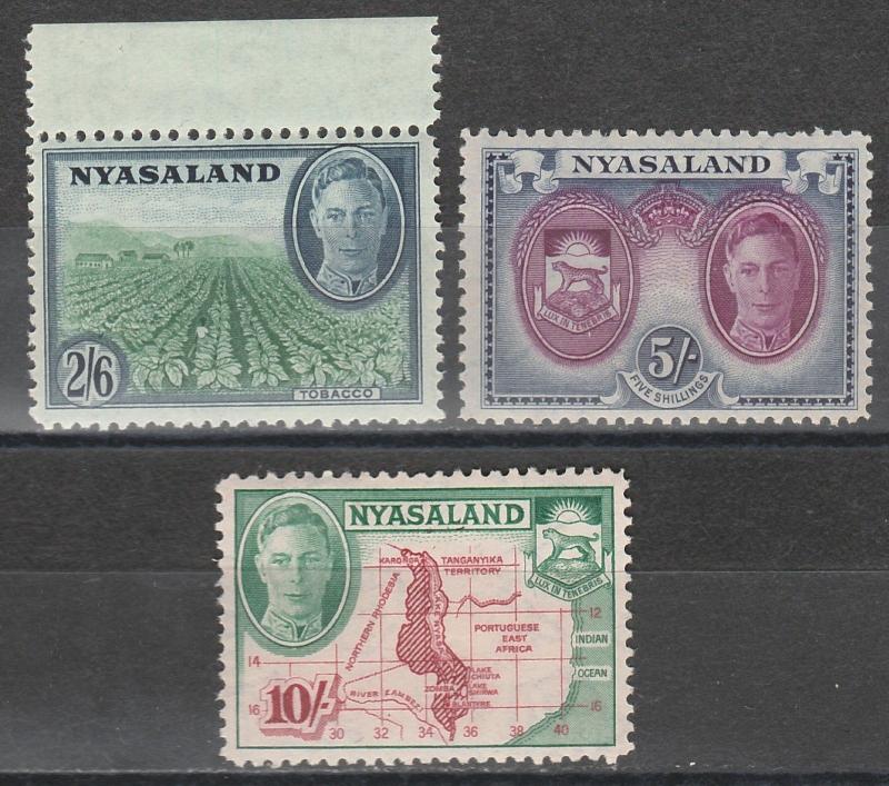 NYASALAND 1945 KGVI PICTORIAL 2/6 5/- AND 10/- */** 