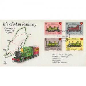 First Day Cover 4th August 1973 Isle of Man Railway Centenary