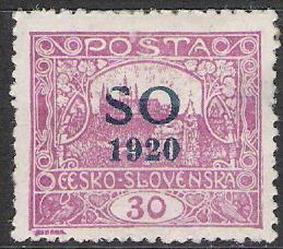 Eastern Silesia #28 Czech Issue Overprinted MHHR Thin