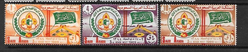 SAUDI ARABIA Sc 607-9 NH issue of 1969 - SCOUTS