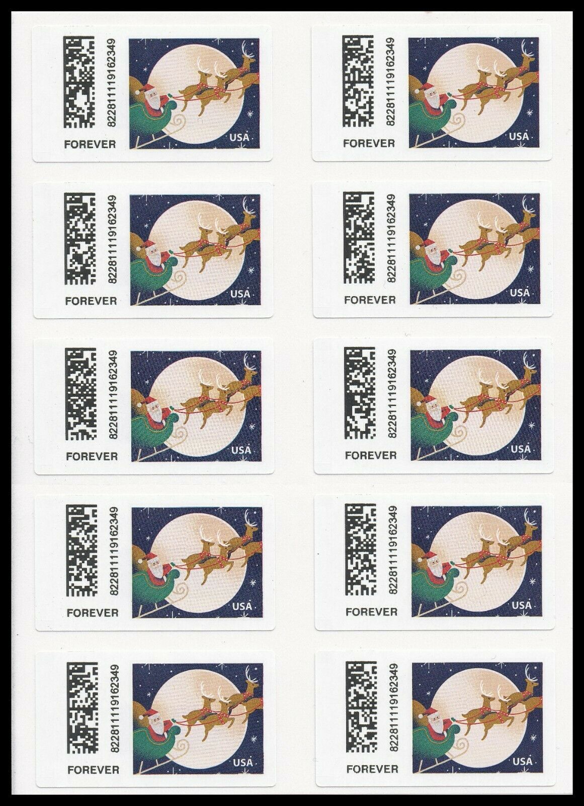 US CVP111 A Visit from St Nick Kiosk ATM forever sheet (10 stamps) MNH