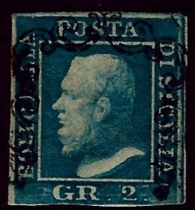 Italian Sicily SC#13g Used F-VF hr SCV$120.00...Would fill a great Spot!