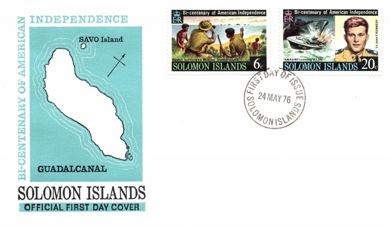 UNITED STATES INDEPENDENCE BICENTENNIAL ON SOLOMON ISLANDS FDC 1976
