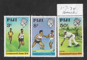 SD)1974 FIJI  COMMONWEALTH SPORTS GAMES- CHRISTCHURCH, NEW ZEALAND, 3 STAMPS