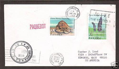 Panama Sc 549-550 on 1980 US S.S. Calypso PAQUEBOT Cover, clean