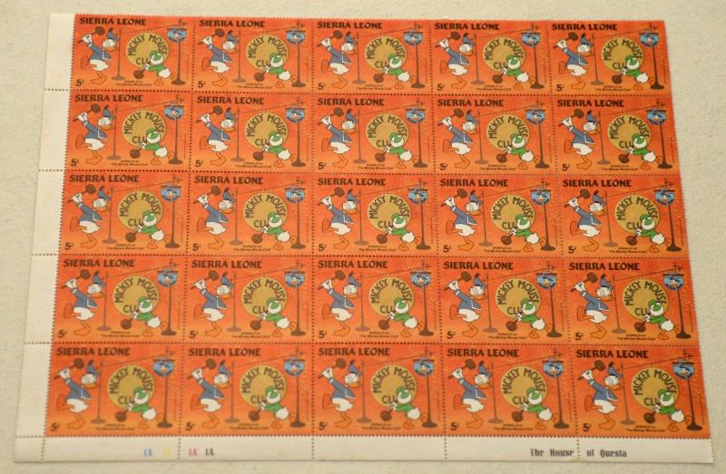 6 Sierra Leone DISNEY DONALD Topical Stamps Postage Blocks Sheets Collection MNH