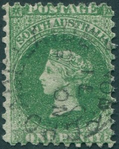 South Australia 1871 1d bright green Perf 10 SG90 used