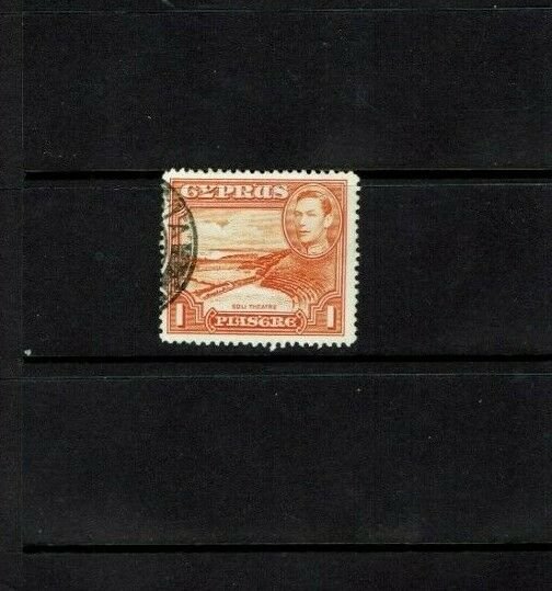 Cyprus: 1938, King George VI definitive, 1 Piastre, Perf 13.5 x 12.5 Used.