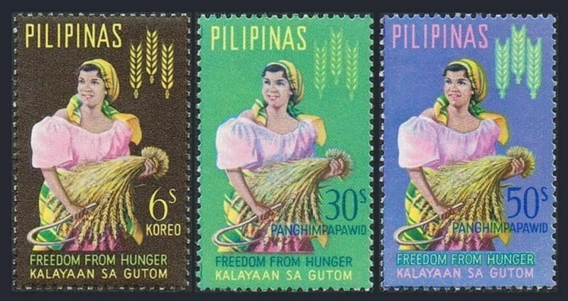 Philippines 902,C88-C89,MNH.Michel 741-743.FAO Freedom from Hungry campaign 1963