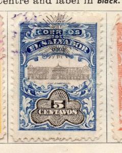 Salvador 1907 Early Issue Fine Used 5c. Optd 298250