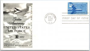 US FIRST DAY COVER GOLDEN ANNIVERSARY OF THE UNITED STATES AIR FORCE 1957