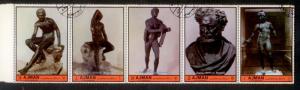 Ajman 1972 Mi# 2207-11a Bronze Statues CTO L395