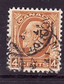 Canada-Sc#198-used 4c ochre Medallion-KGV-id#206-1932-
