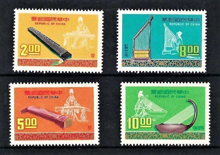 RO China- Taiwan 1976 Chinese Musical Instruments-I (4v Cpt) MNH