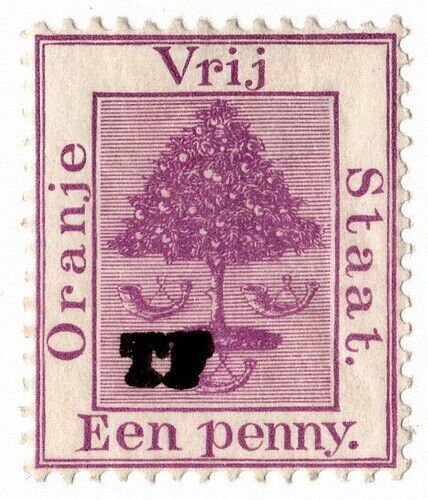 (I.B) Orange Free State Telegraphs : 1d Deep Mauve (setting 8)