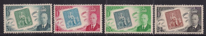 Barbados 1952 KGV1 Set Stamp Centenary Umm SG 285  288 ( J806 )