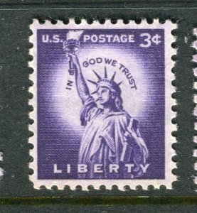 USA; 1954 early Presidential Series issue Mint hinged 3c. value