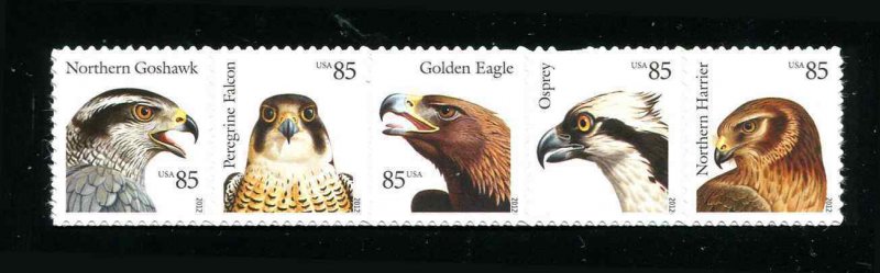 4608 - 4612 Birds of Prey Strip of 8 85¢ Stamps