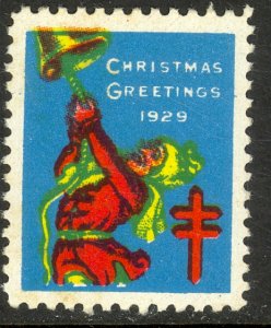 CANADA 1929 CHRISTMAS SEAL English Language Green No. 5 MNH