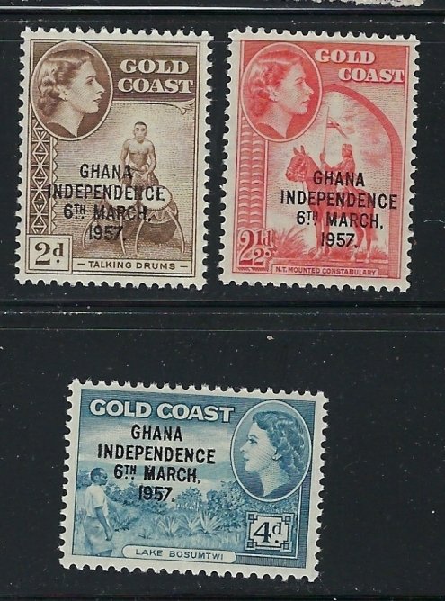 Ghana 25-27 MNH 1958 Overprints (fe3599)