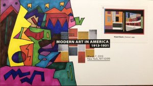 2013 Modern Art In America FDC HAND DRAWN PAINTED CACHET Stuart Davis DCP