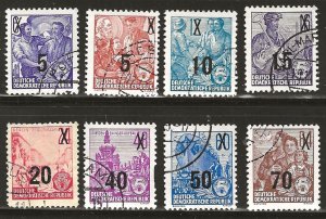 DDR #216-23 USED OVERPRINT SET#2 1954