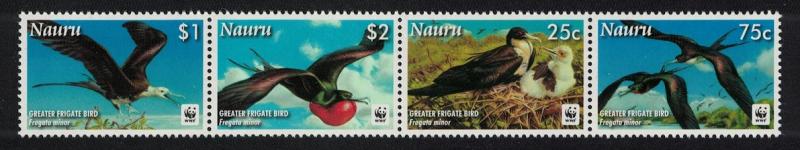 Nauru WWF Greater Frigate Bird Strip of 4v SG#681-684 MI#690-693 SC#589-592