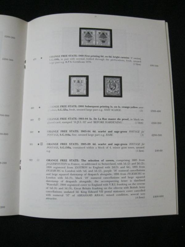 SOTHEBY AUCTION CATALOGUE 1993 STAMPS OF THE WORLD with STOCK EXCHANGE FORGERIES