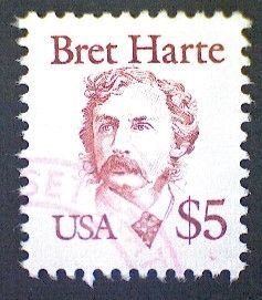 United States, Scott#2196, used(o), 1987, Bret Harte, $5, copper red