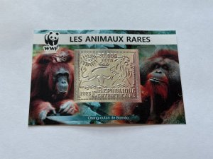 WWF, Fauna, Animals 2023 year 6 blocks Foil. Silver perforated  NEW MNH**