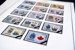 COLOR PRINTED CANADA 1953-1973 STAMP ALBUM PAGES (32 illustrated pages)