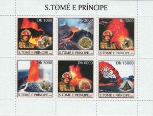 St Thomas - Firemen & Volcanoes, Scott #1469 - 6 Stamp Sheet - ST3253