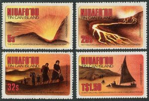 Tonga-Niuafo'ou 23-26, MNH. Michel 23-26. Volcano Eruption, 1983. Sailing ship.