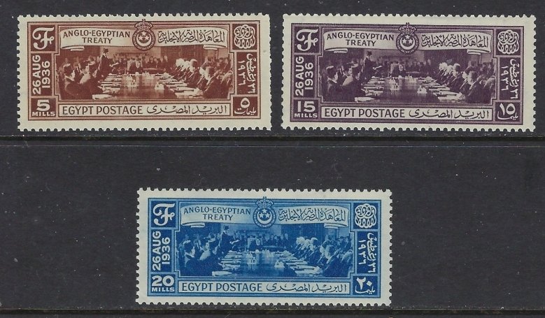 Egypt 203-05 MNH 1936 Anglo-Egyptian Treaty (ap6570)