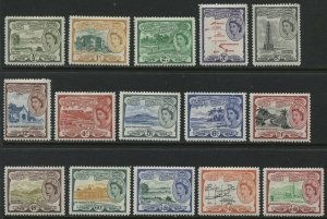 St. Kitts QEII 1954-57 complete set mint o.g. hinged