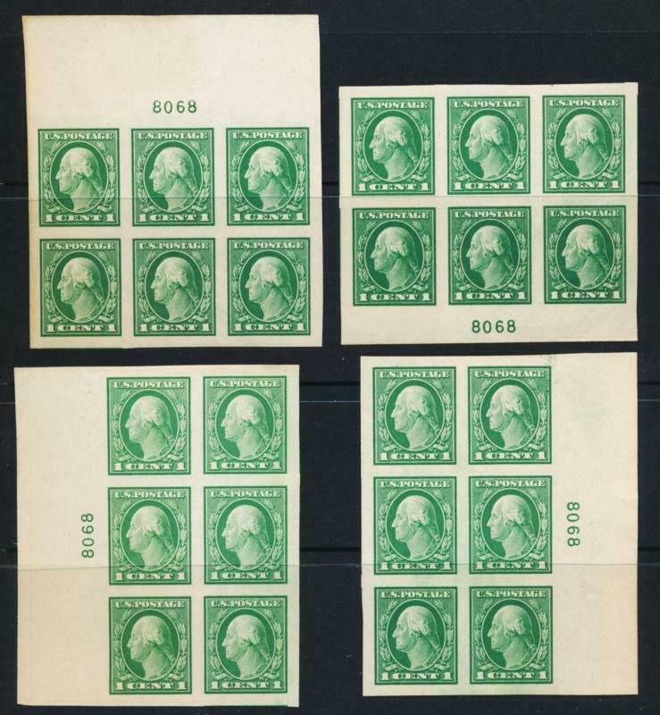 UNITED STATES 481 MINT VF NH MATCHED SET OF P.B.