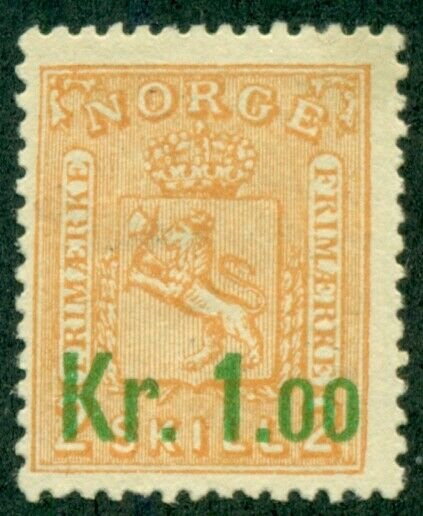 NORWAY #59, Mint Hinged, Scott $42.50 