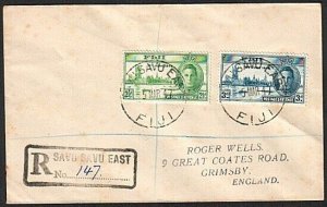 FIJI 1947 Registered cover to UK SAVU SAVU EAST............................62553