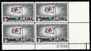 PCBstamps   US #1239 PB (4x5c)Red Cross Centenary, MNH, (PB-4)