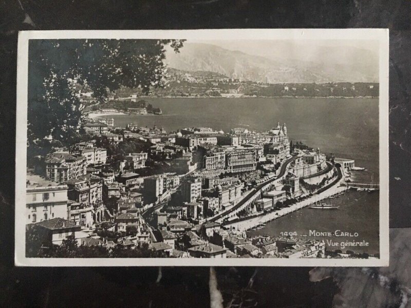 1939 Monte Carlo Monaco Real Picture Postcard Cover RPPC To Germany