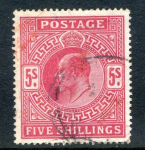 GB 5/- Bright Carmine SG263 Fine Used