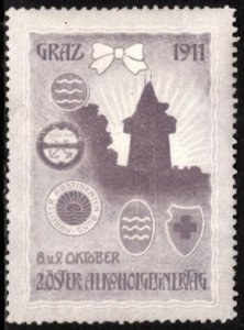 1911 Austria Poster Stamp 2nd Austria Anti-Alcohol Day 8-9 October