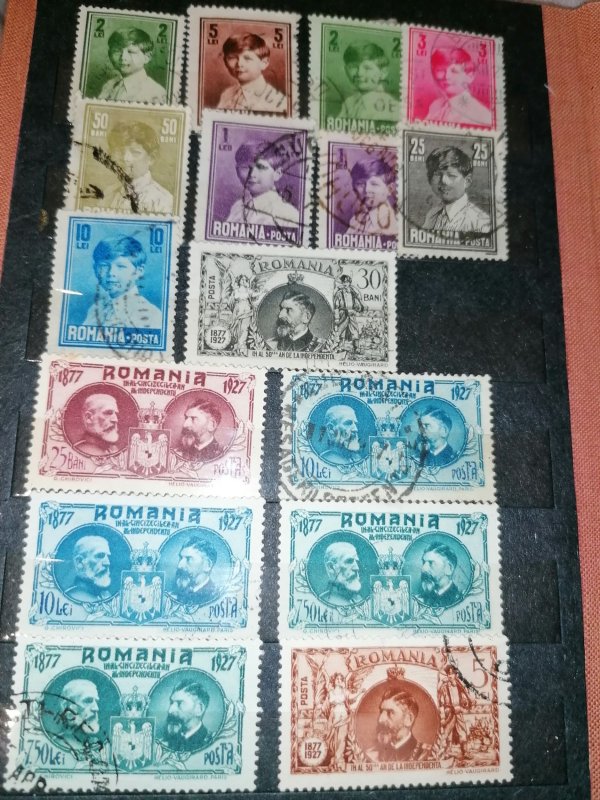 Small album with classical Romanian stamps