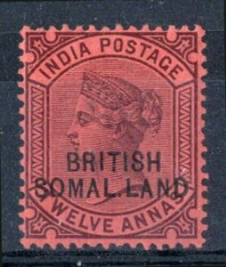 Somaliland 1903 India QV ovpt at base 12a very fine mint with SOMAL.LAND varie