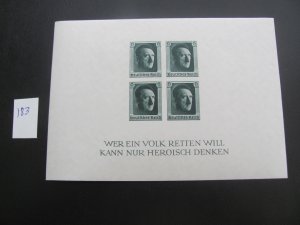 Germany 1937 MNH  SC B103 SS  XF 210 EUROS (183)