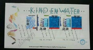 *FREE SHIP Holland Netherlands Water 1988 Children Painting Kid (miniature FDC)