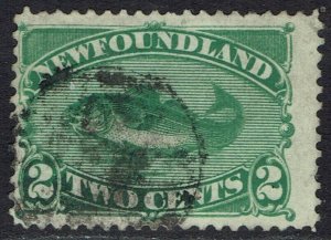 NEWFOUNDLAND 1880 COD FISH 2C USED