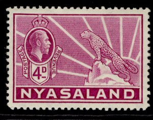 NYASALAND PROTECTORATE GV SG119, 4d bright magenta, M MINT.