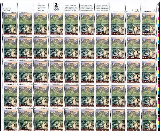 2635 29c Alaskan Highway Entire Sheet Mint NH OG VF